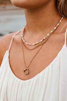 Ketting Baby shell goud - Label Kiki