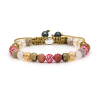 Armband spiral Blossom pink crystal xs - Karma