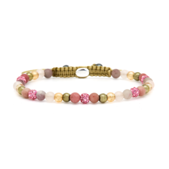 Armband spiral Blossom pink crystal xxs - Karma
