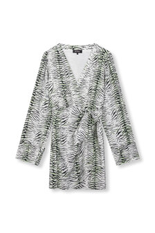 Jurk Liselle zebra groen zwart/wit - Refined Department