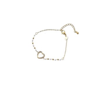 Armband B5219-2 mini pearls + heart goud - Day&amp;Eve