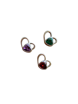 Birth stones hartje zilver (jan-dec) - Imotionals