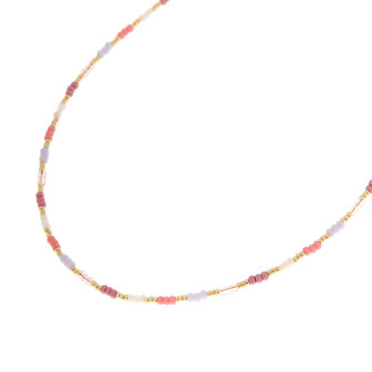 Ketting LK211 Sweet rainbow goud - Label Kiki