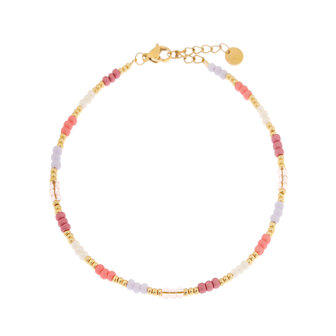 Enkelbandje K.E.49.1 Sweet rainbow goud - Label Kiki