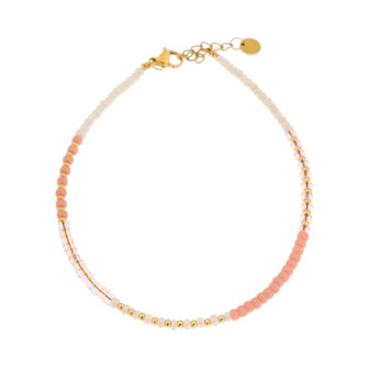 Enkelbandje K.E.48.1 Perfect peach goud - Label Kiki