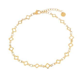 Enkelbandje K.E.46.1 Clover row goud - Label Kiki