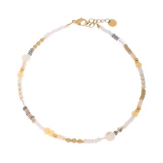 Enkelbandje LK303 Sand sparkle goud - Label Kiki