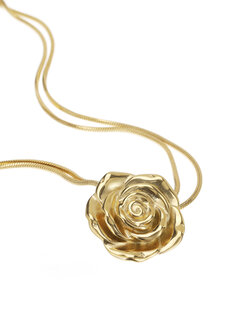 Ketting Rose lang goud - Rose &amp; Camellia