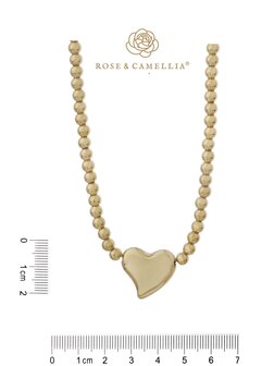 Ketting Heartbeat goud - Rose &amp; Camellia