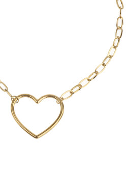 Ketting Chain heart goud - Rose &amp; Camellia