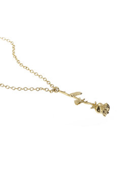 Ketting Hanging rose lang goud - Rose &amp; Camellia