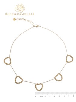 Ketting Open hearts goud - Rose &amp; Camellia