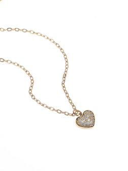 Ketting Diamond heart goud - Rose &amp; Camellia
