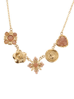 Ketting Bedels soft pink goud - Rose &amp; Camellia