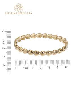Armband bangle Hearts goud - Rose &amp; Camellia