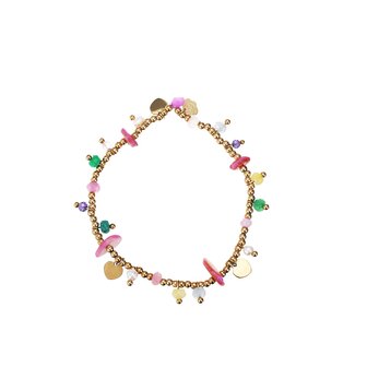 Armband Colorful beads goud - Rose &amp; Camellia
