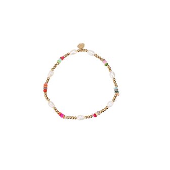 Armband Rainbow pearls goud - Rose &amp; Camellia