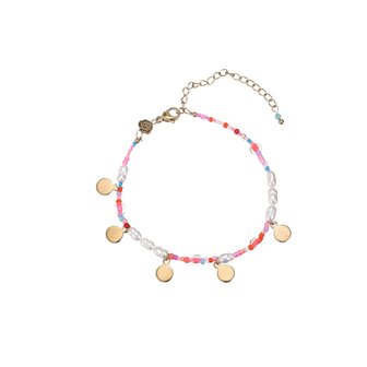 Armband Pearls and coins goud - Rose &amp; Camellia