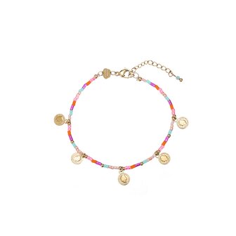 Armband Colorful coins goud - Rose &amp; Camellia