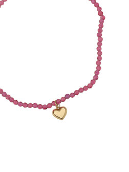 Armband Little heart fuchsia goud - Rose &amp; Camellia