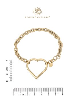 Armband Chain heart goud - Rose &amp; Camellia