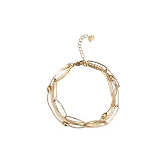 Armband Triple layer goud - Rose &amp; Camellia