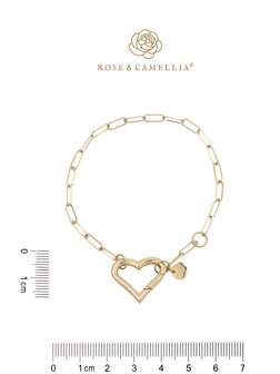 Armband Little chain heart goud - Rose &amp; Camellia