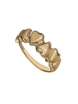 Ring verstelbaar little hearts goud - Rose &amp; Camellia
