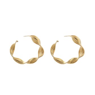 Oorbellen Big hoop twisted goud - Rose &amp; Camellia