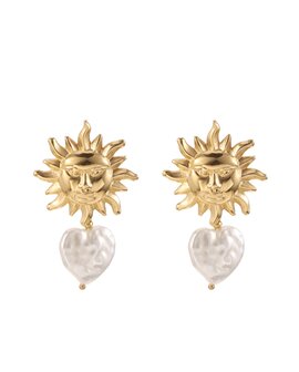 Oorbellen sun and pearl - Rose &amp; Camellia