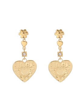 Oorbellen Hanging hearts - Rose &amp; Camellia