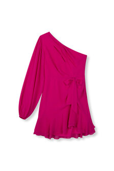 Jurk One shoulder Georgina roze - Refined Department