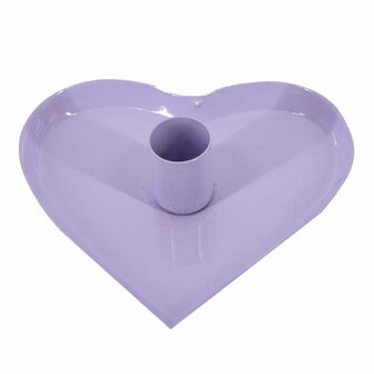 Kandelaar hart lila metaal 