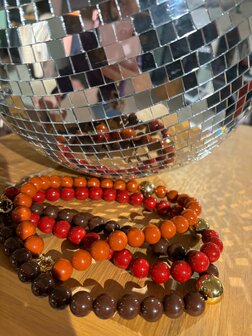 Ketting Chuncky beads donkerbruin - Loffs
