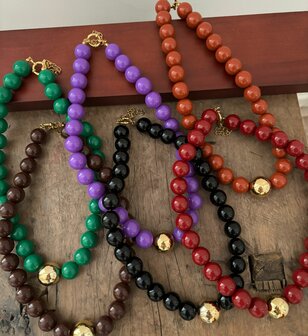 Ketting Chuncky beads zwart - Loffs
