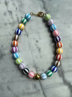Ketting Chuncky beads multi colour  - Loffs