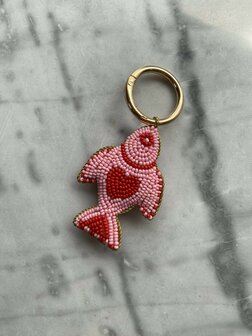 Sleutelhanger Vis roze/rood - Loffs