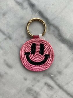 Sleutelhanger Smiley lichtroze- Loffs