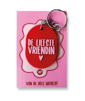 Sleutelhanger De liefste vriendin, van de hele wereld!