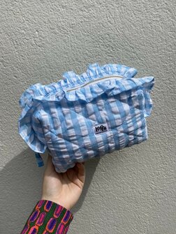 Toilettas ruitjes lichtblauw  - Loffs