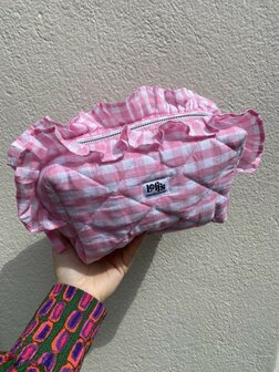 Toilettas ruitjes soft pink - Loffs