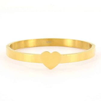 Bangle Hartje breed  goud - Kalli