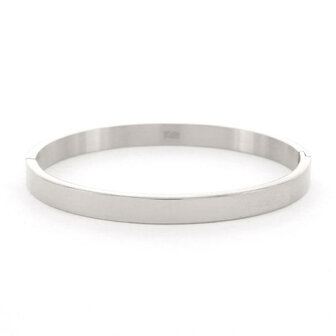Bangle Plat glans breed zilver - Kalli