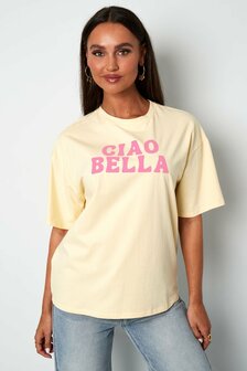 T-shirt Ciao Bella - geel