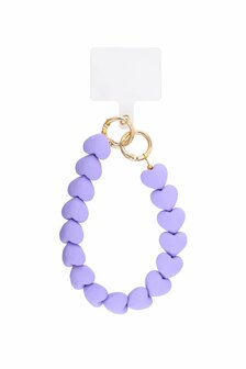Telefoonkoord short Bold hearts - paars