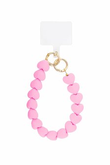 Telefoonkoord short Bold hearts - roze