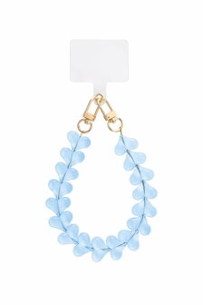 Telefoonkoord short Small hearts - blauw