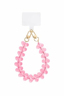Telefoonkoord short Small hearts - roze