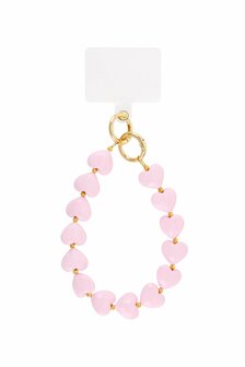 Telefoonkoord short Cute hearts - roze