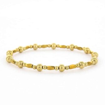 Armband kraaltjes elastiek Alina goud - Kalli